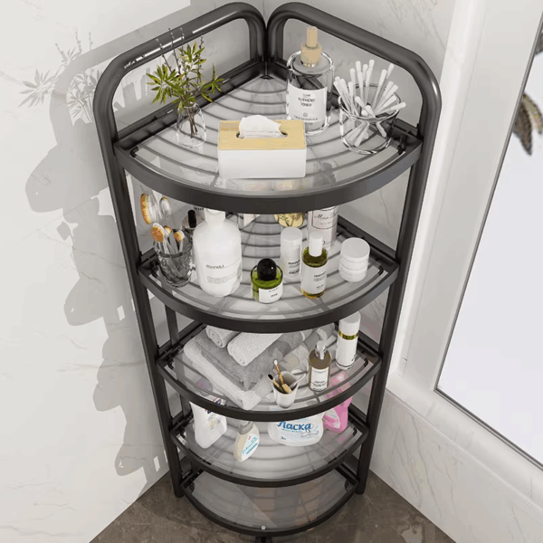 Estantería de Almacenamiento de Piso para Baño de Hierro de 5 Niveles