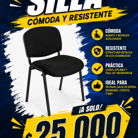 227090ba-5858-4dd1-8a66-27b06b44bc89 Silla iso, de Oficina Negra Acolchada – Cómoda y Resistente